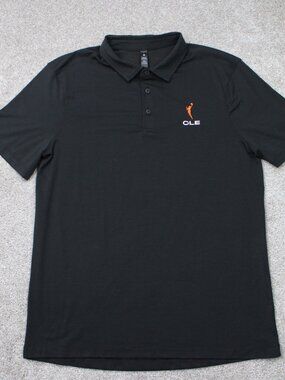 Lululemon Evolution Polo Shirt Mens Large Black Cleveland Rockers Logo S/S